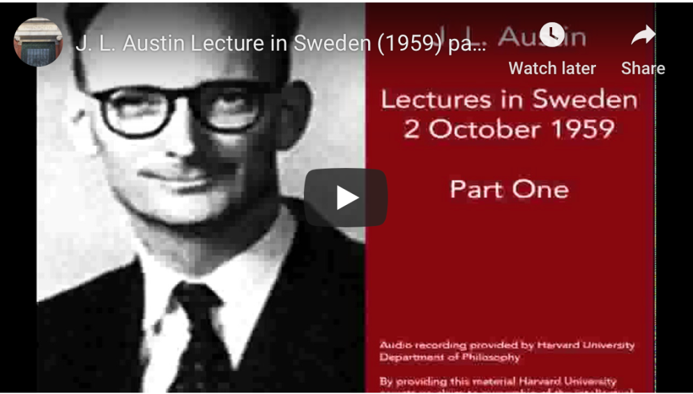 Photo of J.L. Austin Lecture Video